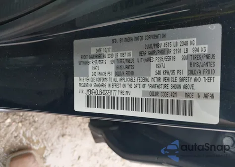 2017 Mazda Cx-5 Grand Touring z USA, uszkodzony, nr VIN JM3KFADL6H0223177